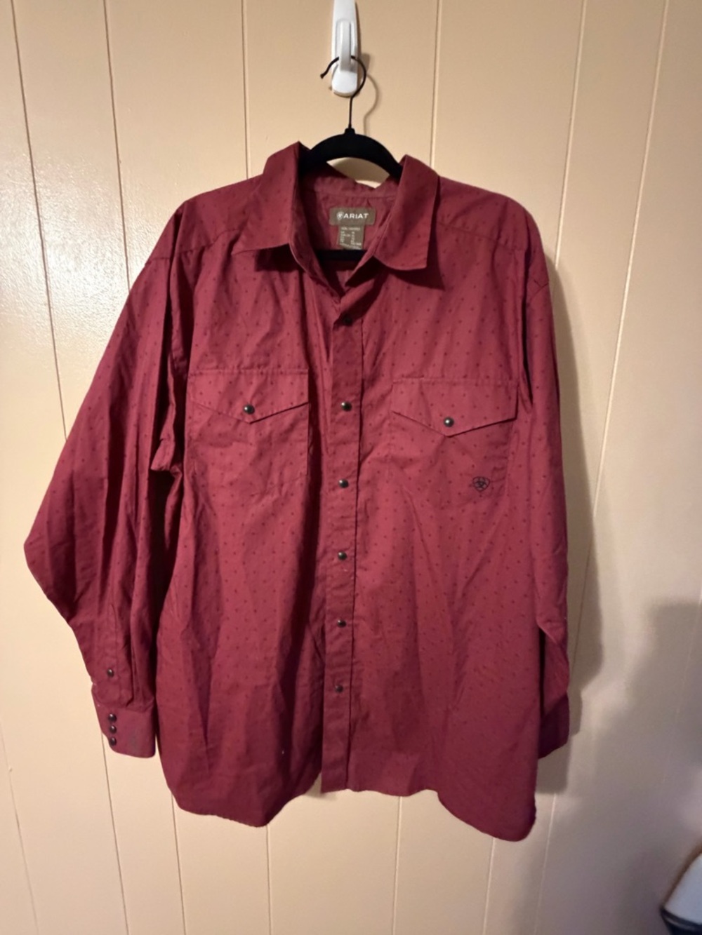 Ariat Men's Maroon Button-Front Western Shirt